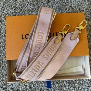 Authentic Louis Vuitton Blush Pink Strap with Gold Accents